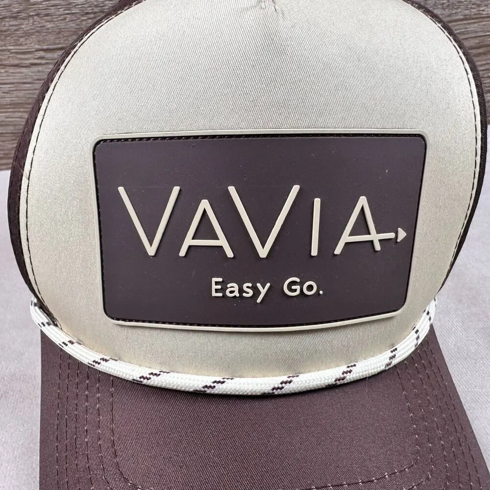 Vavia Easy Go Hat Viking Motorsports Brown Cream Rope Trucker Cap Snapback